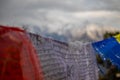 Tibetan Prayer Flags in Snow Royalty Free Stock Photo