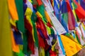 Tibetan Prayer Flags in Wind Royalty Free Stock Photo