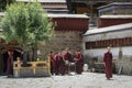 Tibetan Prayer wheels at the Mindroling Monastery - Zhanang County, Shannan Prefecture, Tibet Autonomous Region, China Royalty Free Stock Photo