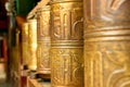 Tibetan prayer wheels in songzanlin monastery