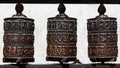 Tibetan prayer wheels.