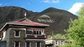 Tibetan religious painting and writing on a mountainside