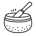 Tibetan singing bowl doodle line icon