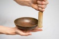 Tibetan singing bowl Royalty Free Stock Photo