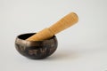 Tibetan Singing Bowl and wooden striker Royalty Free Stock Photo