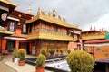 A Tibetan style palace, as part of Potala Palace, with many windows, curtain, Brick wall, Potala Palace square, Tibet Admiralty, g