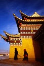 Tibetan temple and prayers Royalty Free Stock Photo