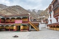 Tibetan traditional building and square of Hemis monastery in Leh, Ladakh, Jammu and Kashmir Royalty Free Stock Photo