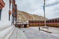 Tibetan traditional building and square of Hemis monastery in Leh, Ladakh, Jammu and Kashmir Royalty Free Stock Photo