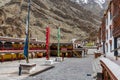 Tibetan traditional building and square of Hemis monastery in Leh, Ladakh, Jammu and Kashmir Royalty Free Stock Photo