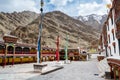 Tibetan traditional building and square of Hemis monastery in Leh, Ladakh, Jammu and Kashmir Royalty Free Stock Photo