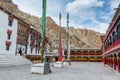 Tibetan traditional building and square of Hemis monastery in Leh, Ladakh, Jammu and Kashmir Royalty Free Stock Photo