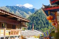 Tibetan village, Jiuzhaigou National Park, Sichuan Province, China