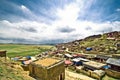 Tibetan village in the mountain landscape of China Royalty Free Stock Photo