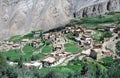 Tibetan village in the Spiti valley, India with Himalaya landscape