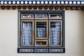 Tibetan window style with unique decoration in Sikkim, India.