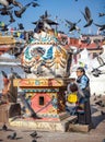 Tibetan woman near Bodnath stupa