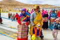 Tibetan women in traditional dress on holiday