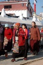 Tibetans are visiting Bodnath stupa,Kathmandu Royalty Free Stock Photo