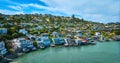 Tiburon waterfront properties on Lyford Cove aerial of city on hillside