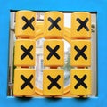 Noughts and Crosses game on outdoor childrens playground. Royalty Free Stock Photo