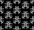 Tic Tac Toe. Black and white seamless pattern full od tic tac toe, Noughts and crosses, Xs and Os Royalty Free Stock Photo