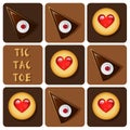 Tic-Tac-Toe of cookie and cake Royalty Free Stock Photo