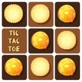 Tic-Tac-Toe of cracker and pancake Royalty Free Stock Photo