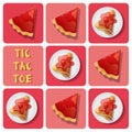 Tic-Tac-Toe of crepe and tart Royalty Free Stock Photo