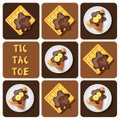 Tic-Tac-Toe of crepe and waffle Royalty Free Stock Photo