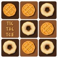 Tic-Tac-Toe of donut and pineapple pie