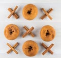 Tic Tac Toe with Donuts and Cinnamon Royalty Free Stock Photo