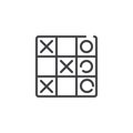 Tic tac toe game line icon