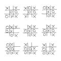 Tic tac toe game set Royalty Free Stock Photo