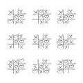 Tic tac toe game set with hearts Royalty Free Stock Photo