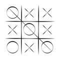 Tic-tac-toe game sign icon, hand-drawn. Vector illustration eps 10 Royalty Free Stock Photo