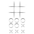 Tic-tac-toe game sign icon, hand-drawn. Vector illustration eps 10 Royalty Free Stock Photo