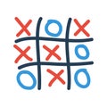 Tic tac toe. Game sketch cross and zero. Vector illustration flat design