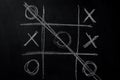 tic-tac-toe game with a winner - concept symbol for a winner or winning action - work, challenges, life