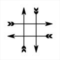 Tic Tac Toe Grid Arrows Game Board Royalty Free Stock Photo