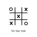 Tic Tac Toe Icon. Trendy Modern Flat Linear Vector Tic Tac Toe I