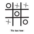 Tic tac toe icon vector isolated on white background, logo concept of Tic tac toe sign on transparent background, black filled Royalty Free Stock Photo