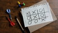 Close-up of tic tac toe leisure game. Royalty Free Stock Photo