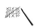 Tic tac toe leisure game mental scribble Royalty Free Stock Photo