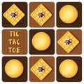 Tic-Tac-Toe of macaron and waffle Royalty Free Stock Photo