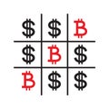 Tic-tac-toe money concept Royalty Free Stock Photo