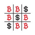 Tic-tac-toe money concept Royalty Free Stock Photo