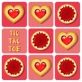 Tic-Tac-Toe of pudding and cookie Royalty Free Stock Photo