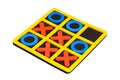 Tic tac toe toy foam board accessory, tic-tac-toe, noughts and crosses gadget, object isolated on white, cut out, nobody. Draw Royalty Free Stock Photo