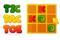 TIC TAC TOE UI with arow cursor. Board logic game for your game development UI. Vector cartoon strategy game noughts and